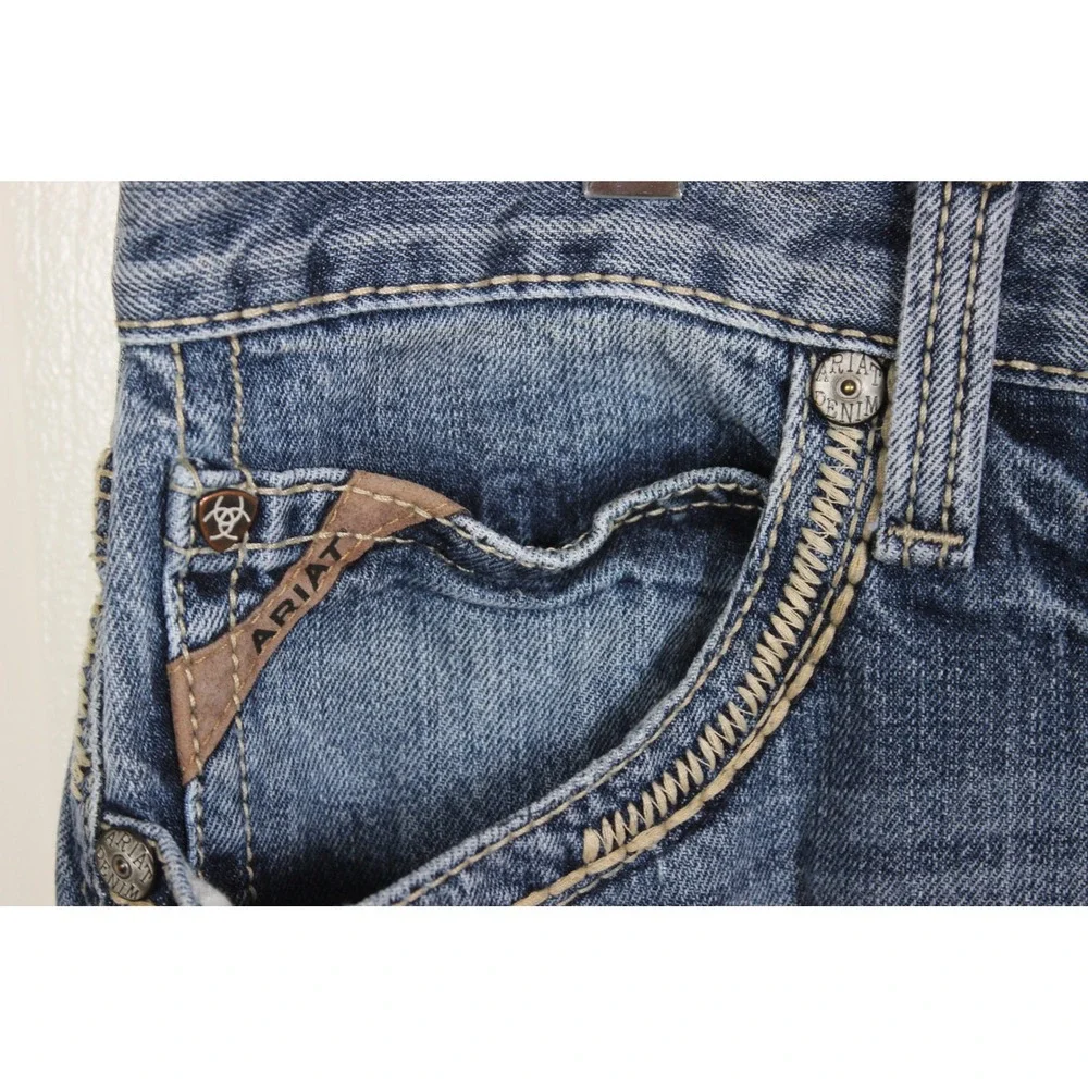 Ariat M5 Gambler Mens 35x36 Straight Leg Low Rise Medium Wash Jeans 10012703